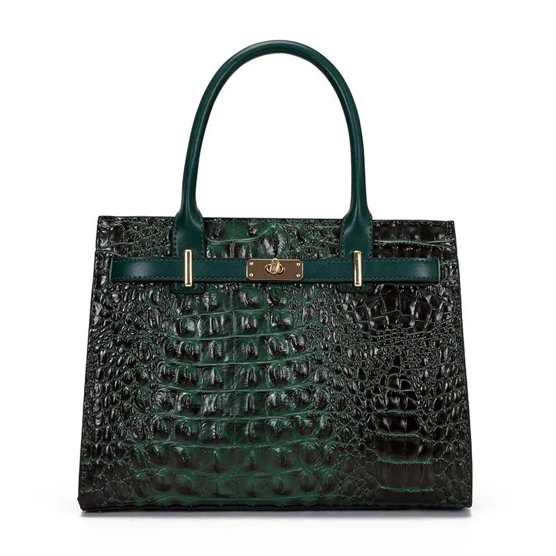 Exquisite Crocodile-Pattern Tote Bag