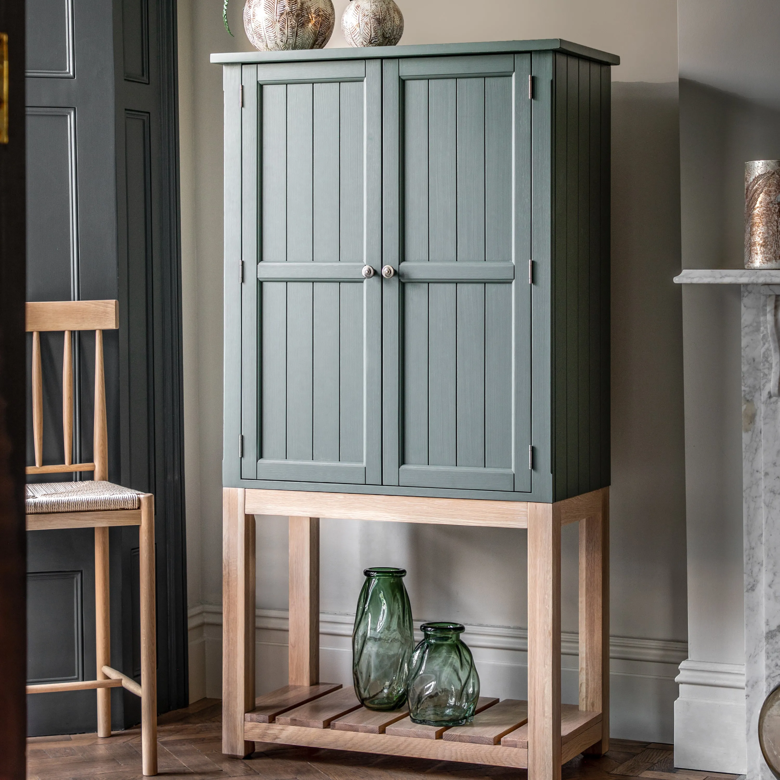 Farmington 2 Door Green Cupboard