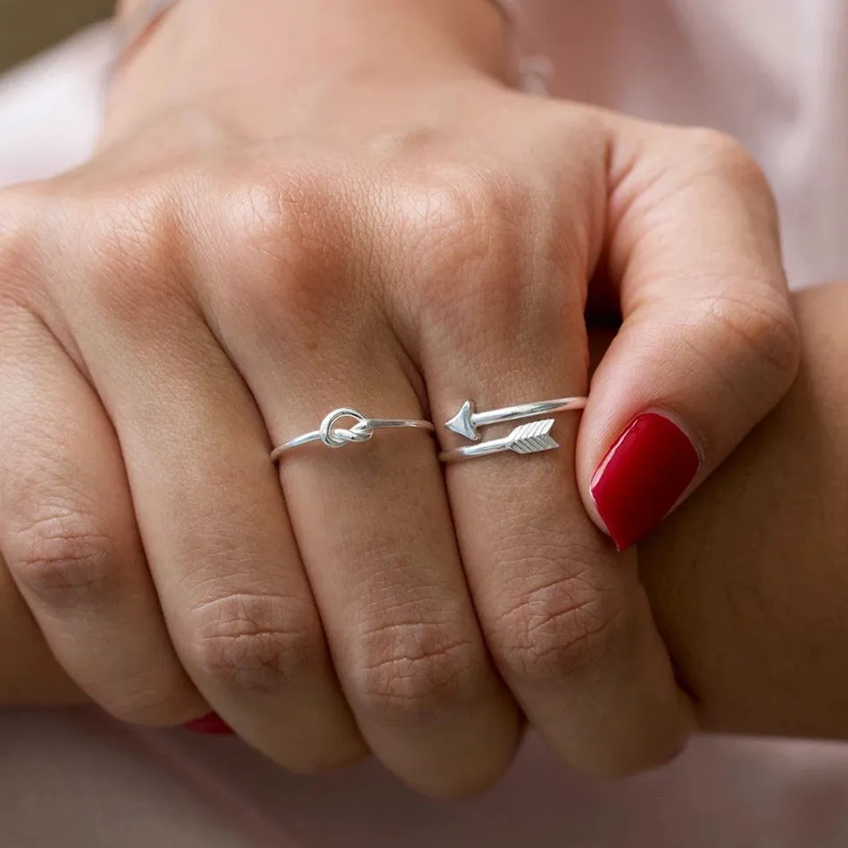 FJ0013 925 Sterling Silver Love Knot Ring