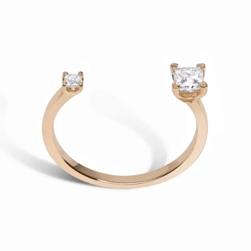 FJ0062 925 Sterling Silver Zircon Open Ring