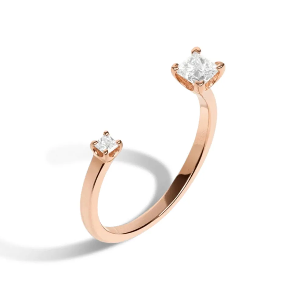 FJ0062 925 Sterling Silver Zircon Open Ring