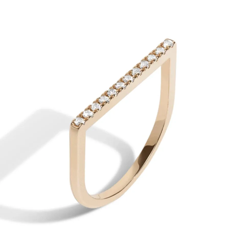 FJ0067 925 Sterling Silver U shape bar ring