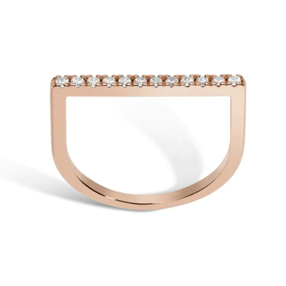 FJ0067 925 Sterling Silver U shape bar ring