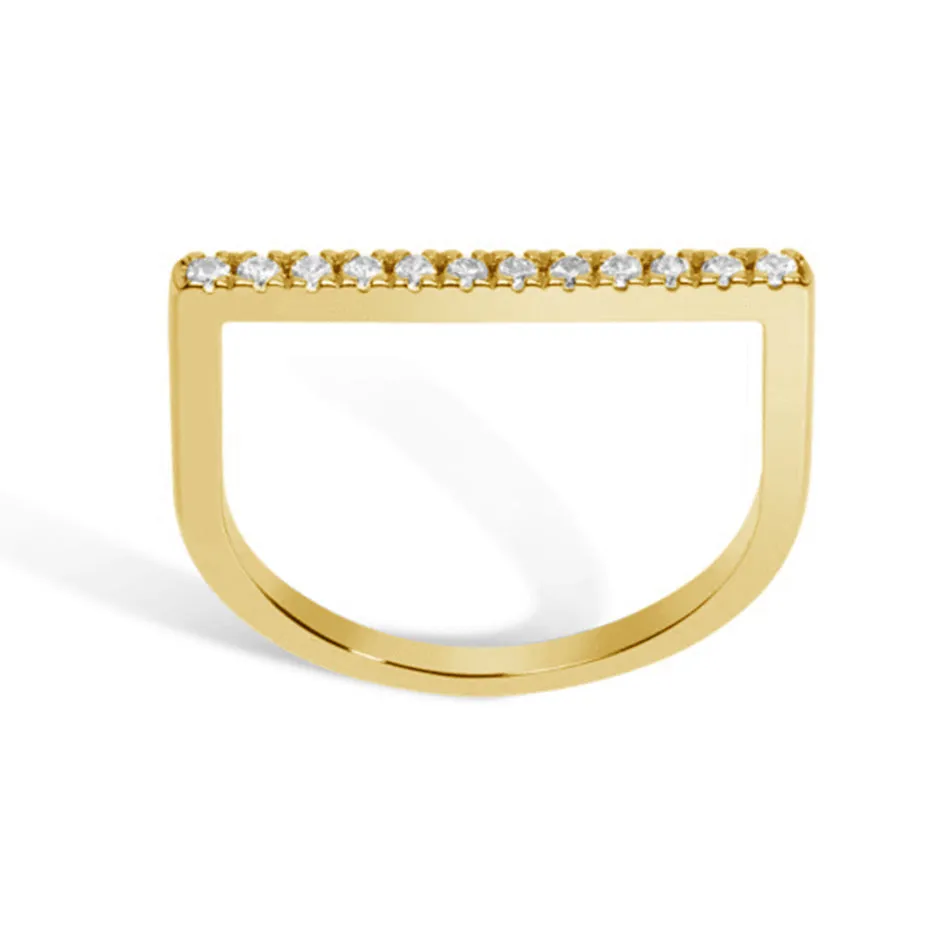 FJ0067 925 Sterling Silver U shape bar ring