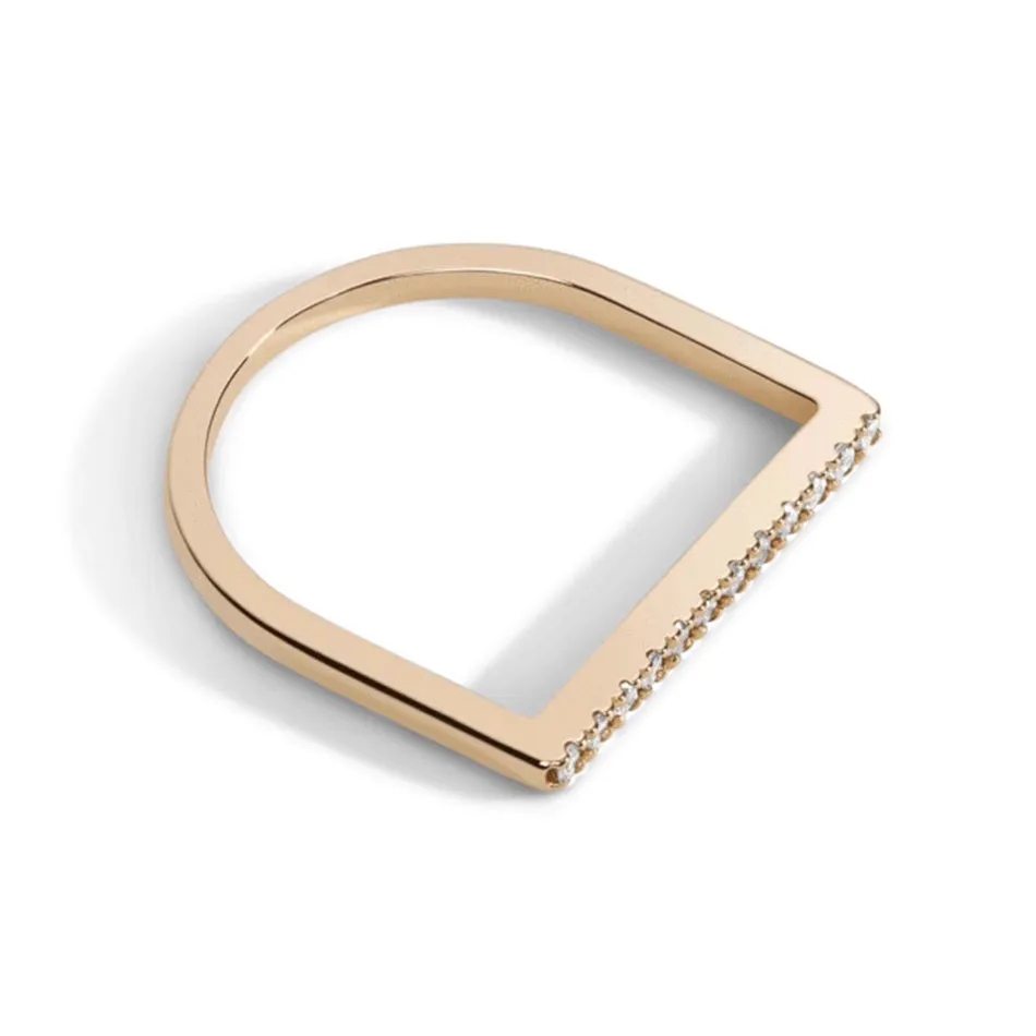 FJ0067 925 Sterling Silver U shape bar ring