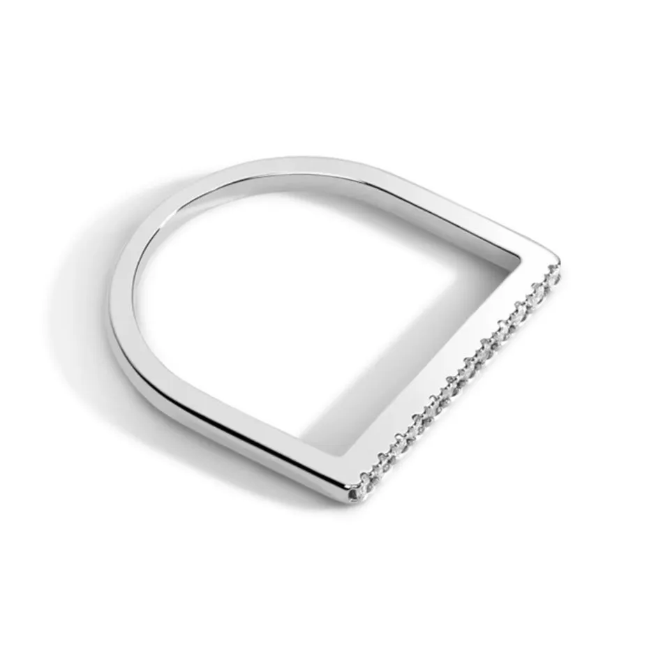 FJ0067 925 Sterling Silver U shape bar ring