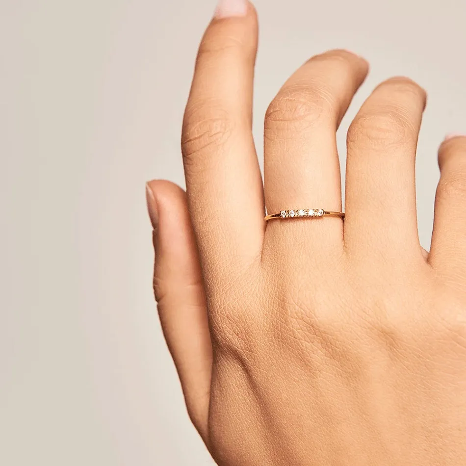 FJ0216 925 Sterling Silver Diamond Bar Ring