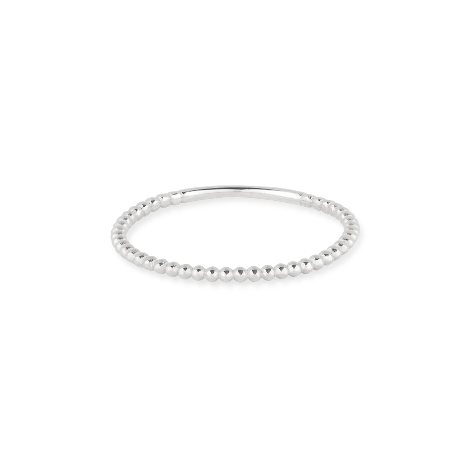 FJ0241 925 Sterling Silver Beaded Ring