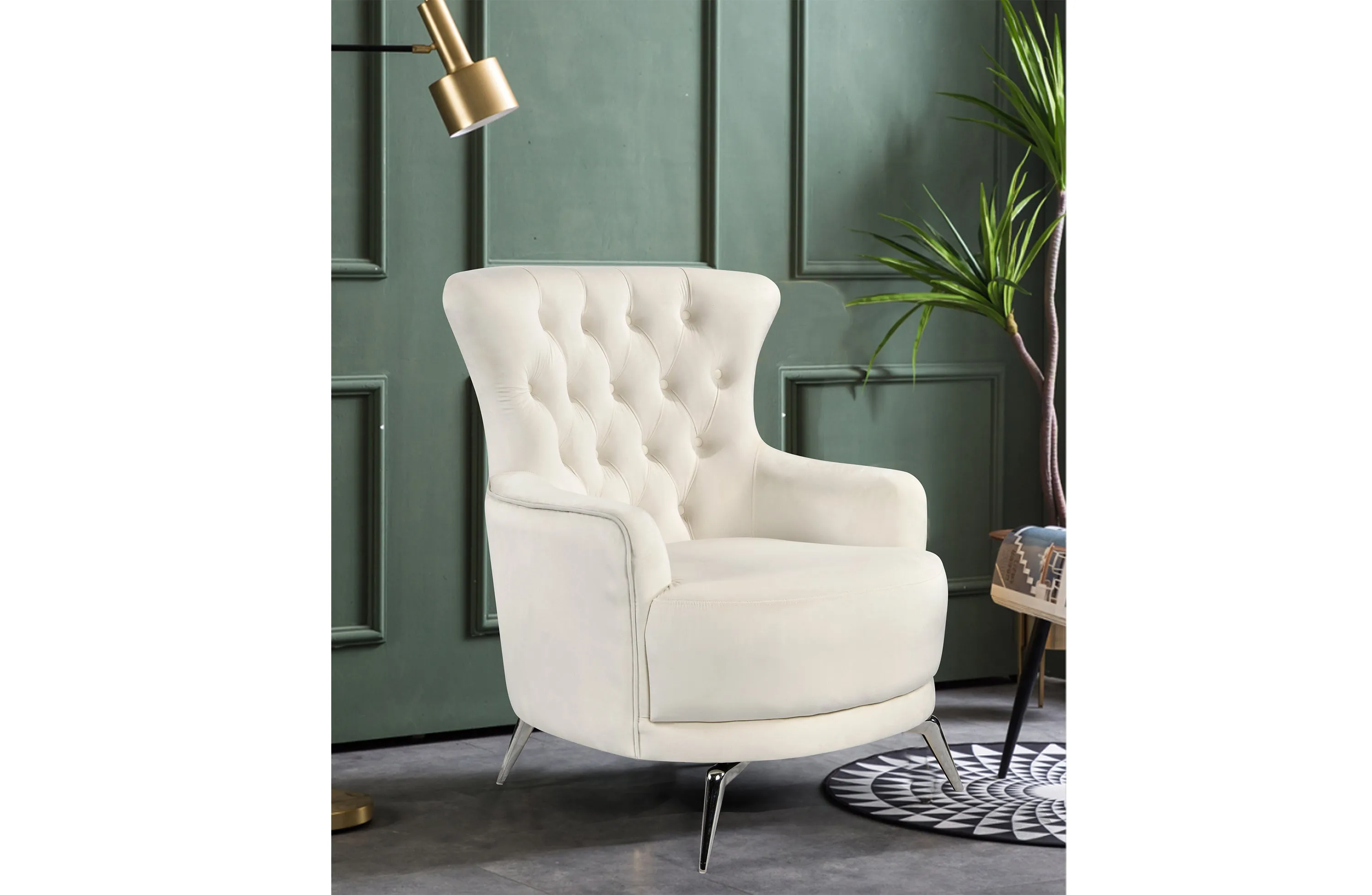GRAND Tufted Wing Chair - 6 Colours Available
