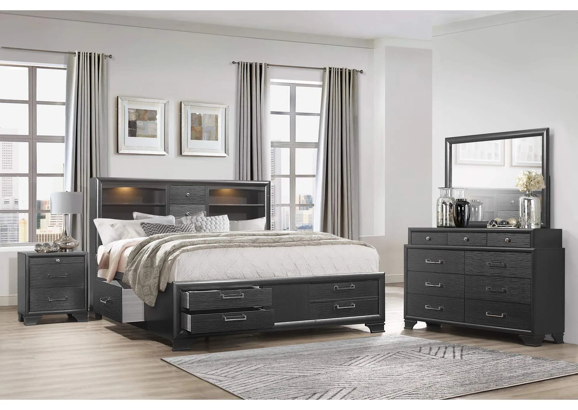 Grey Jordyn Queen Bed