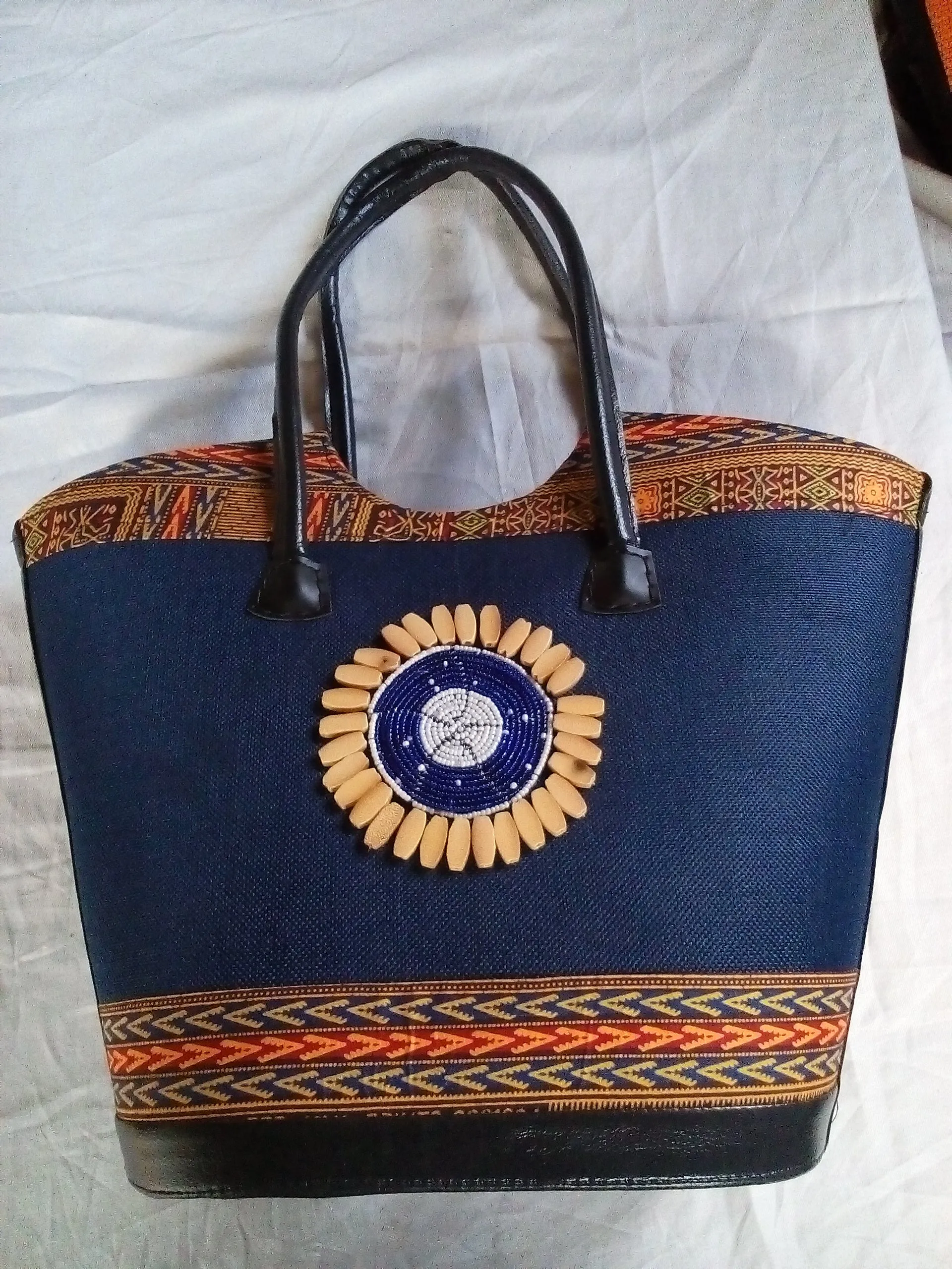 Hand-made Rain Resistant Washable Micro-rubber Juti Kitenge Handbags