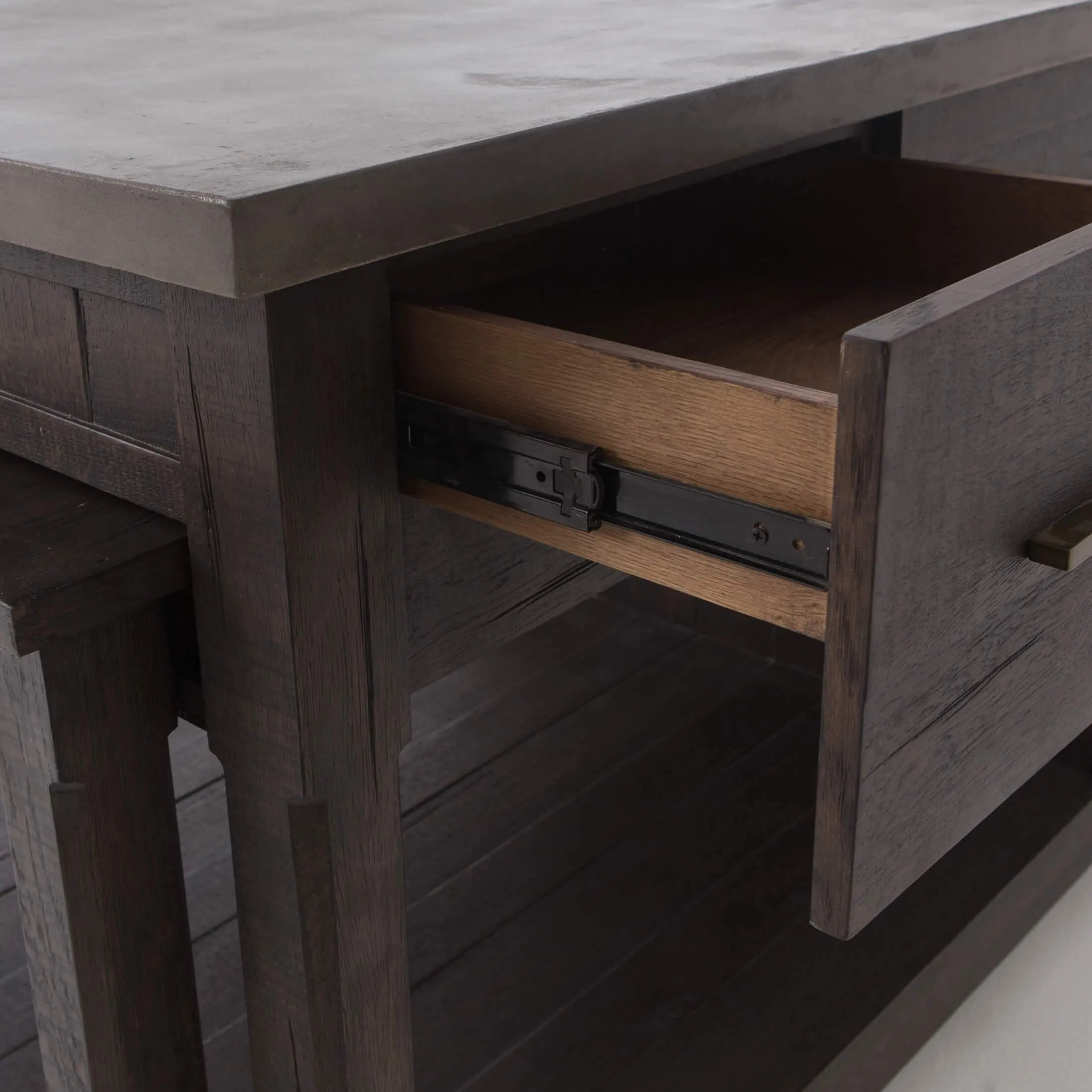 Ian Kitchen Island, Rubbed Black