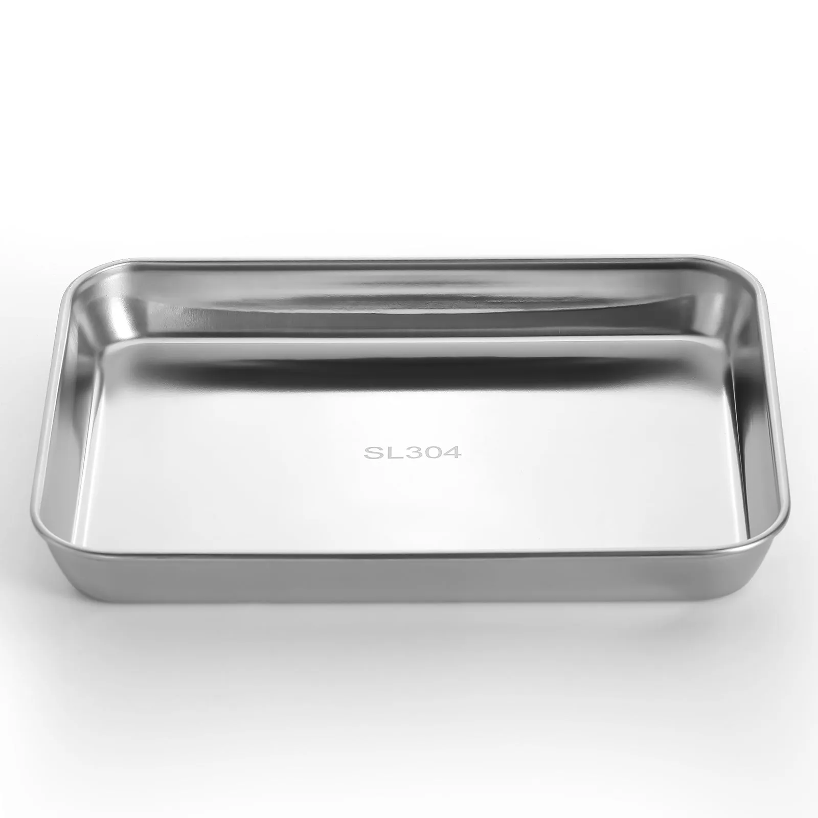 JMU Dental Flat Tray SL 304 Stainless Steel 9.1"x6.7"x1.1" 3PCS/Bag