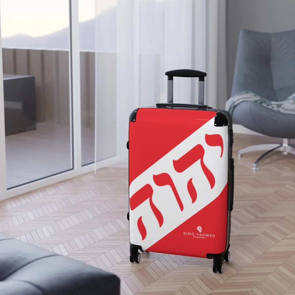 King YAHWEH Tetra - Carry-On Suitcase (Black & Fire Red)