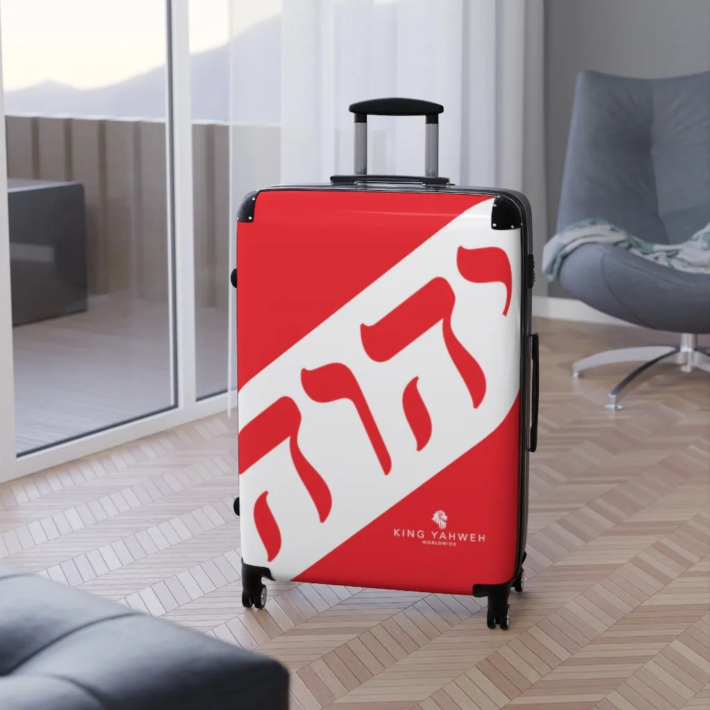 King YAHWEH Tetra - Carry-On Suitcase (Black & Fire Red)