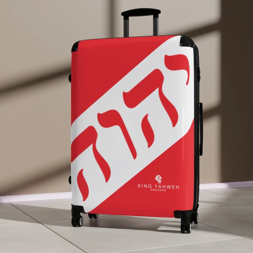 King YAHWEH Tetra - Carry-On Suitcase (Black & Fire Red)