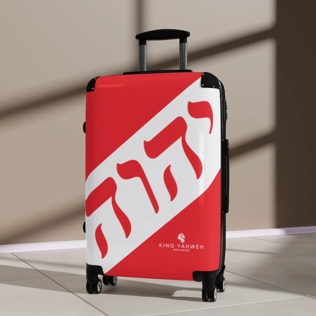 King YAHWEH Tetra - Carry-On Suitcase (Black & Fire Red)