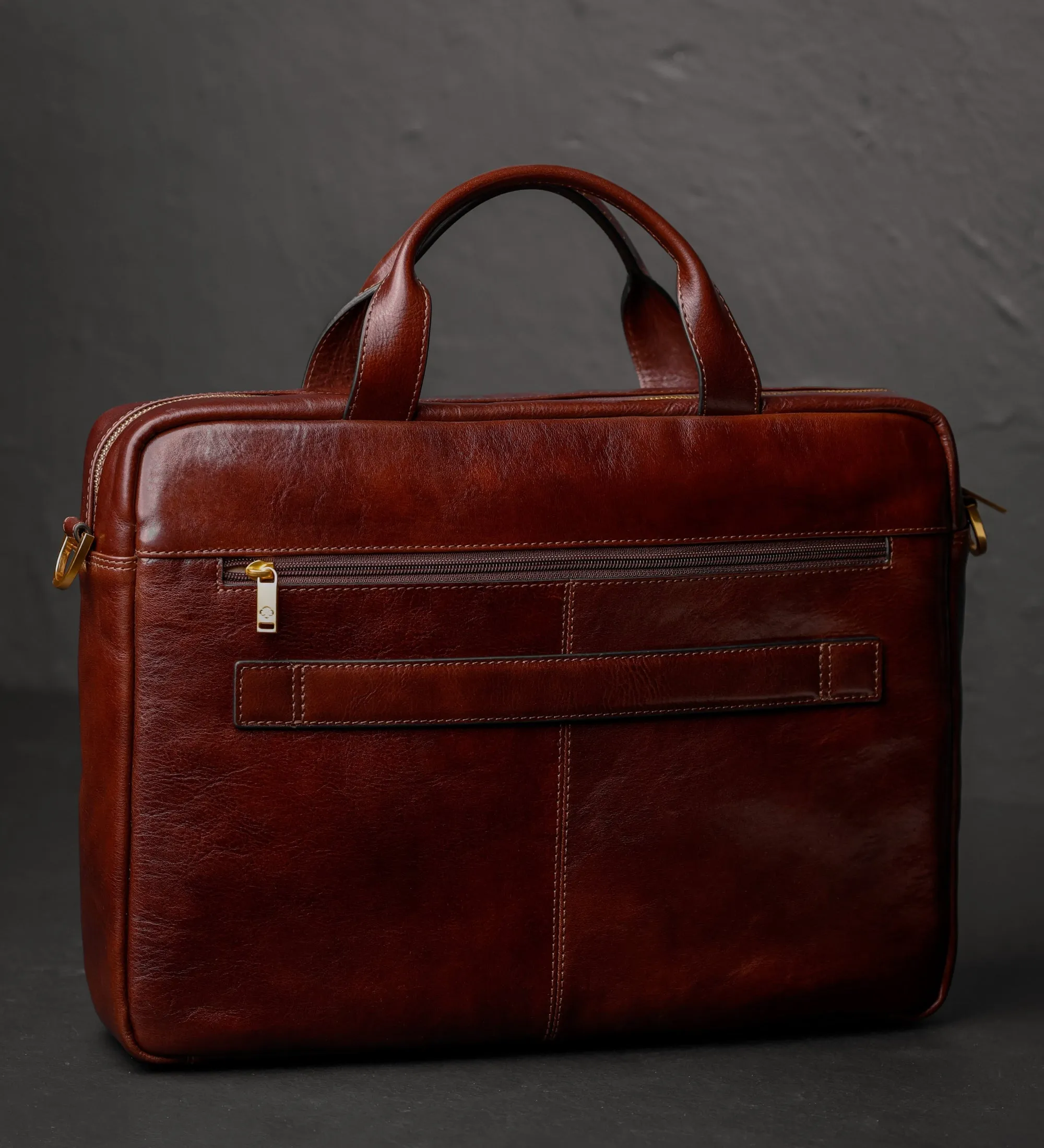 Large Leather Briefcase Laptop Bag - The Chateau