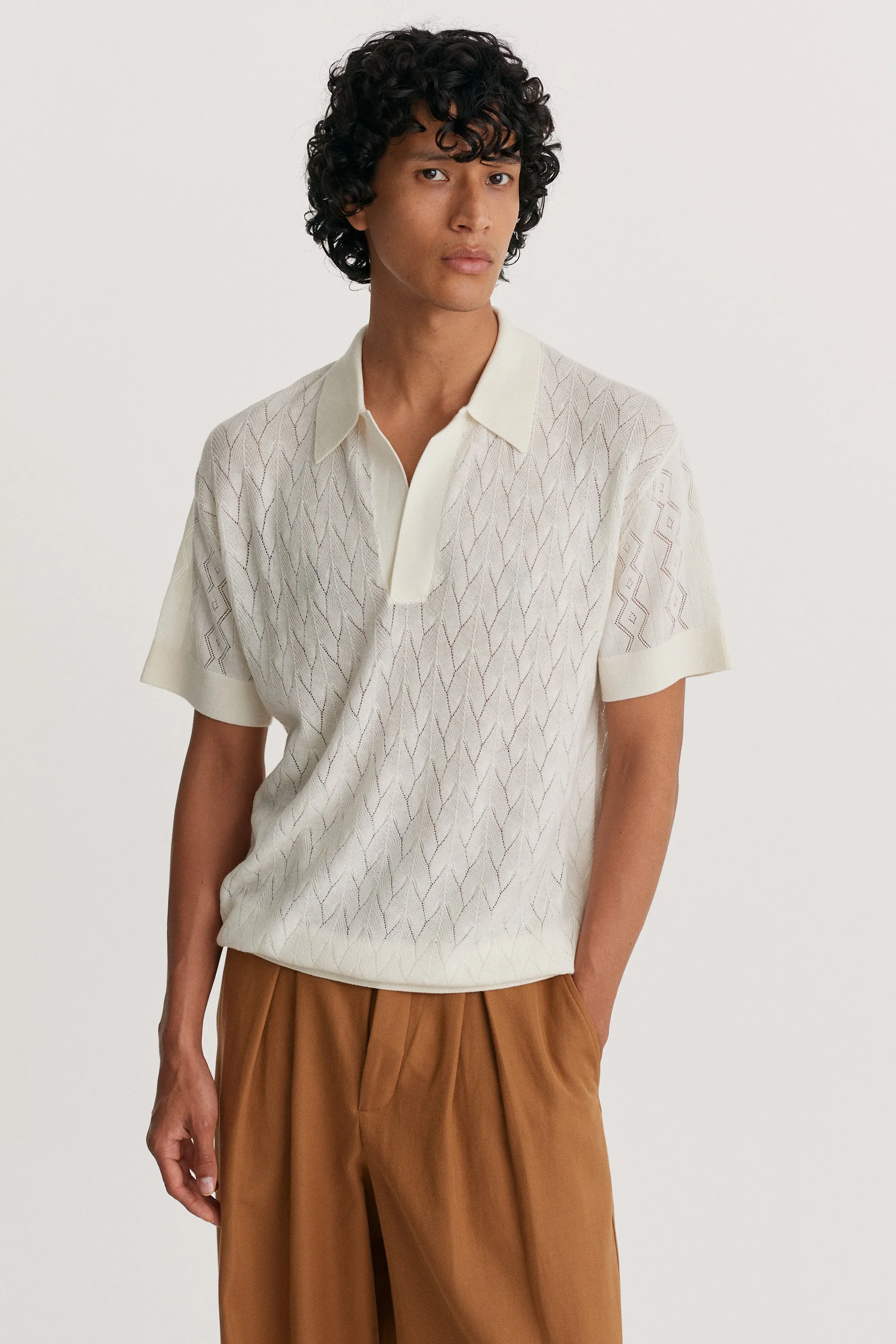Lightweight Contrast Textured Polo