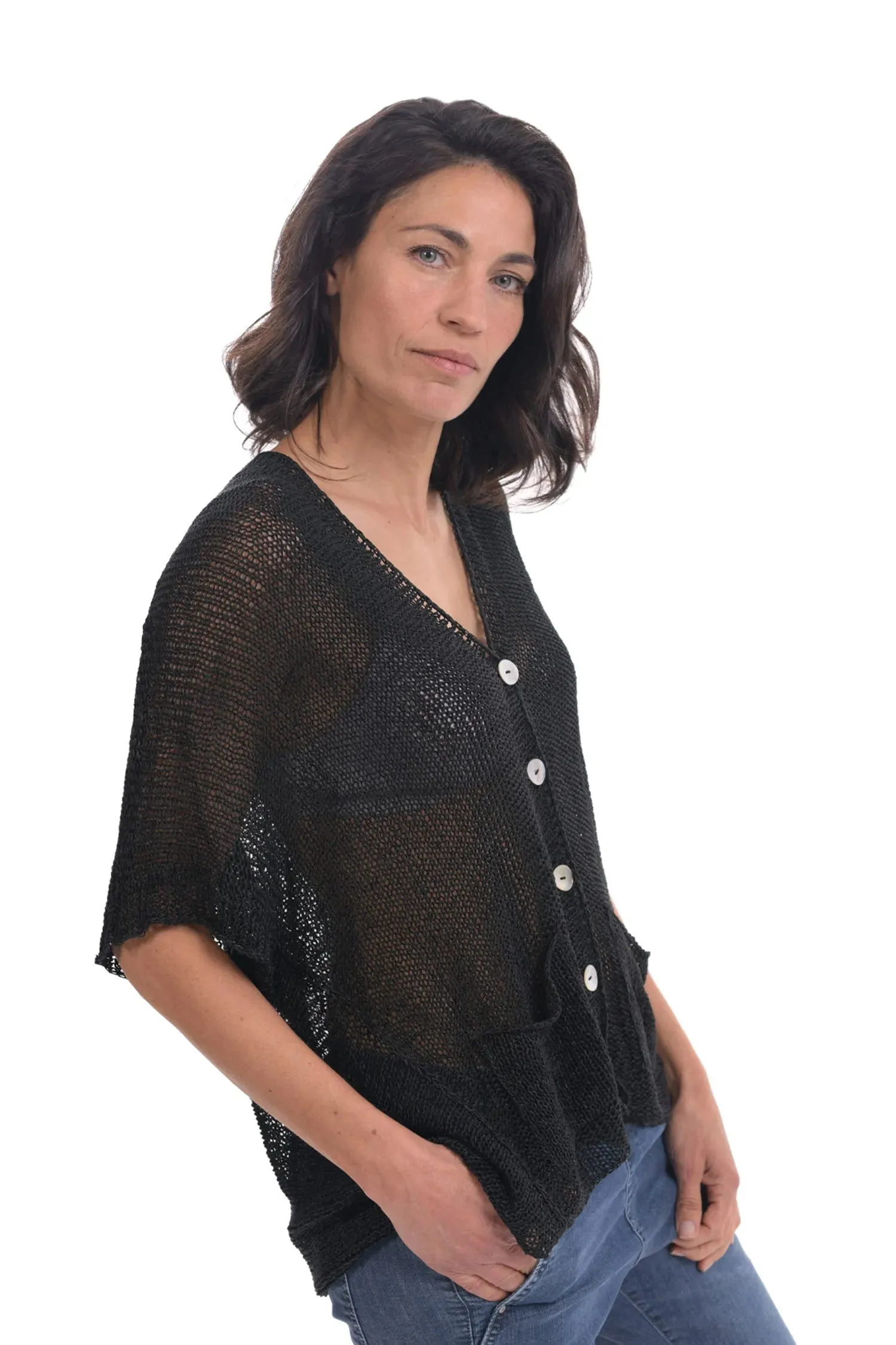 Luxe Cardigan Sweater, Black