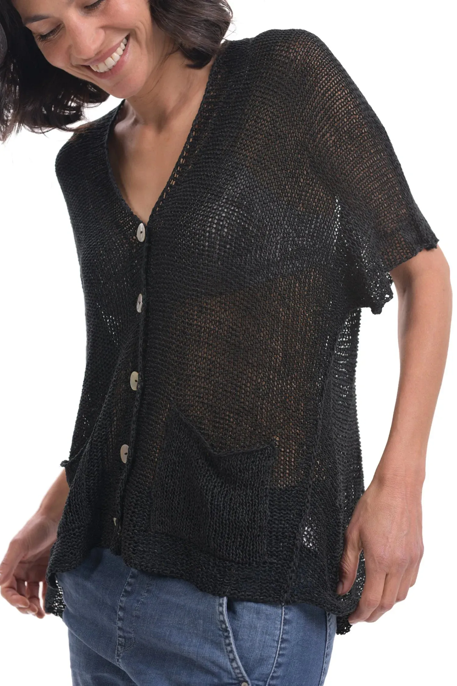 Luxe Cardigan Sweater, Black