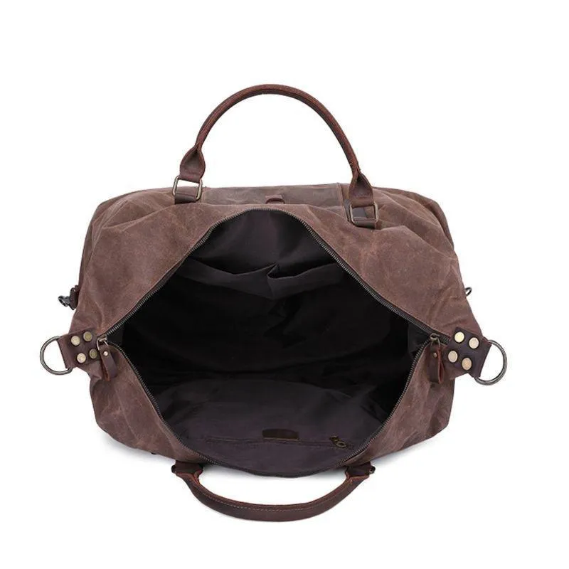 Mens Waxed Canvas Travel Duffle Bag