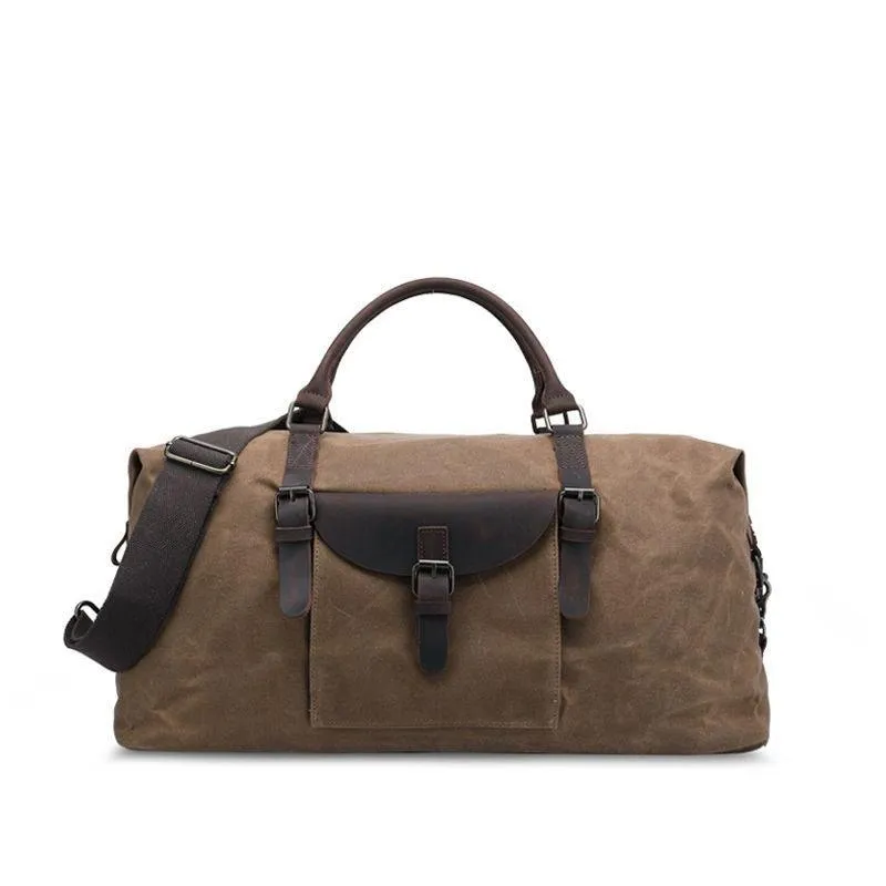 Mens Waxed Canvas Travel Duffle Bag