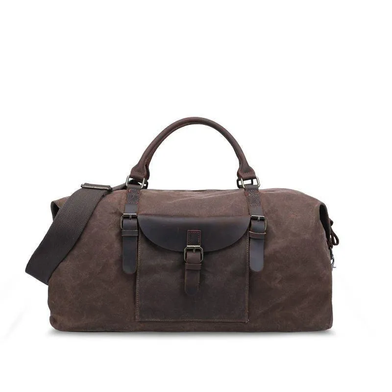 Mens Waxed Canvas Travel Duffle Bag