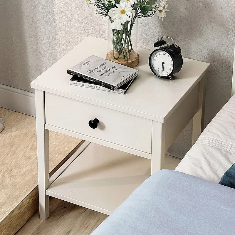 Minimalist Cream Storage Bedside Table