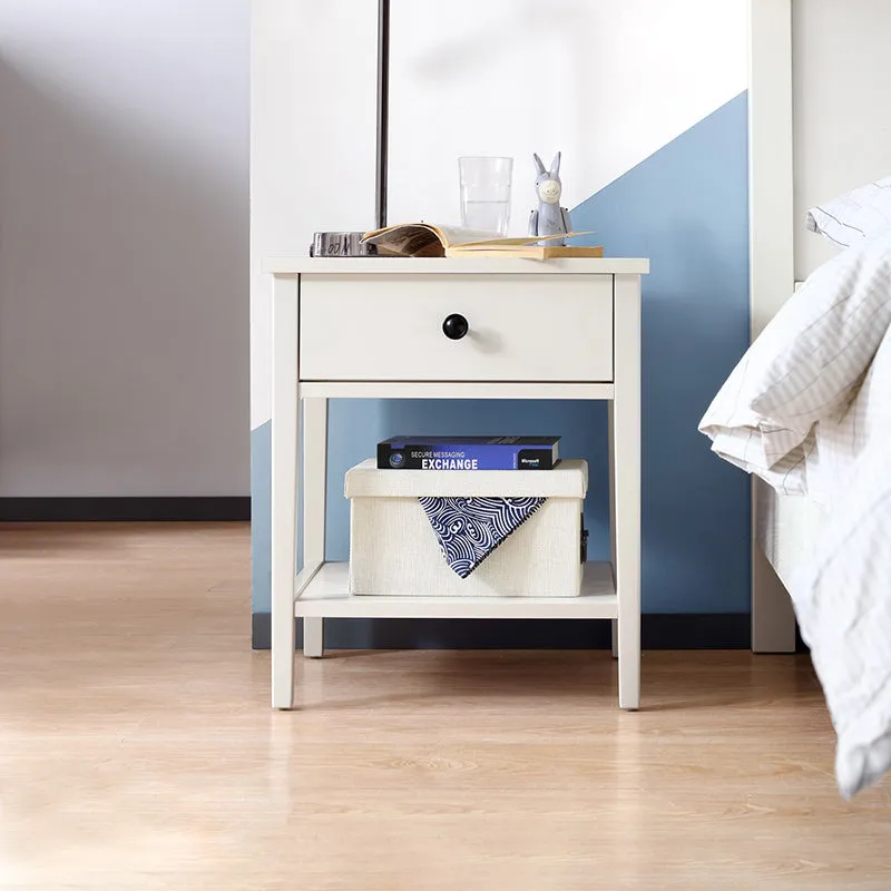 Minimalist Cream Storage Bedside Table