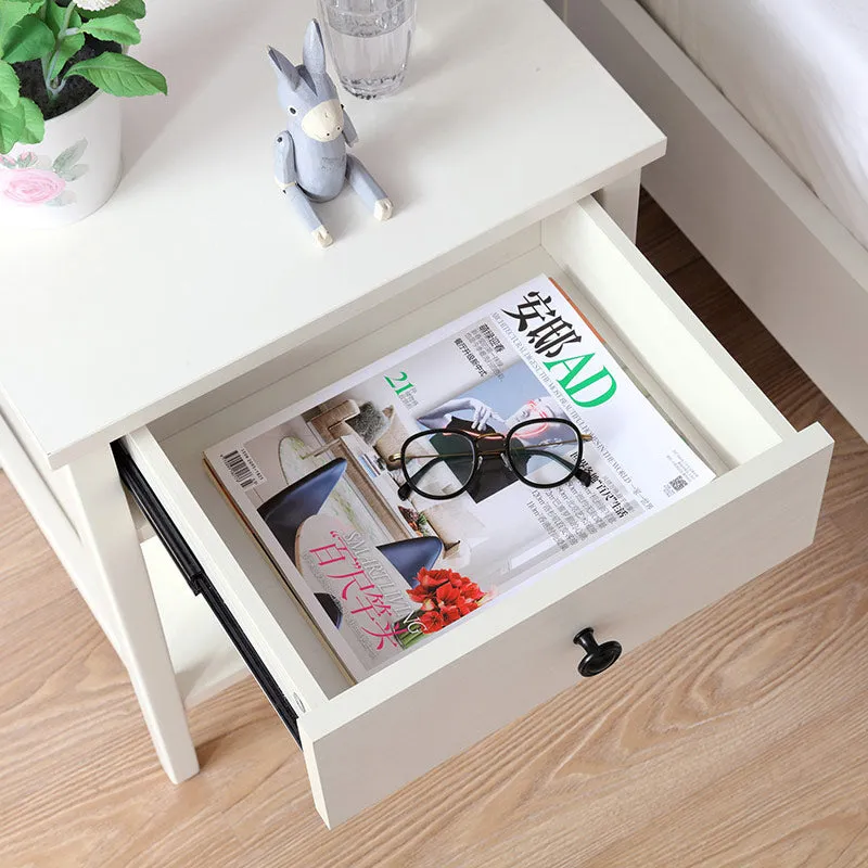 Minimalist Cream Storage Bedside Table