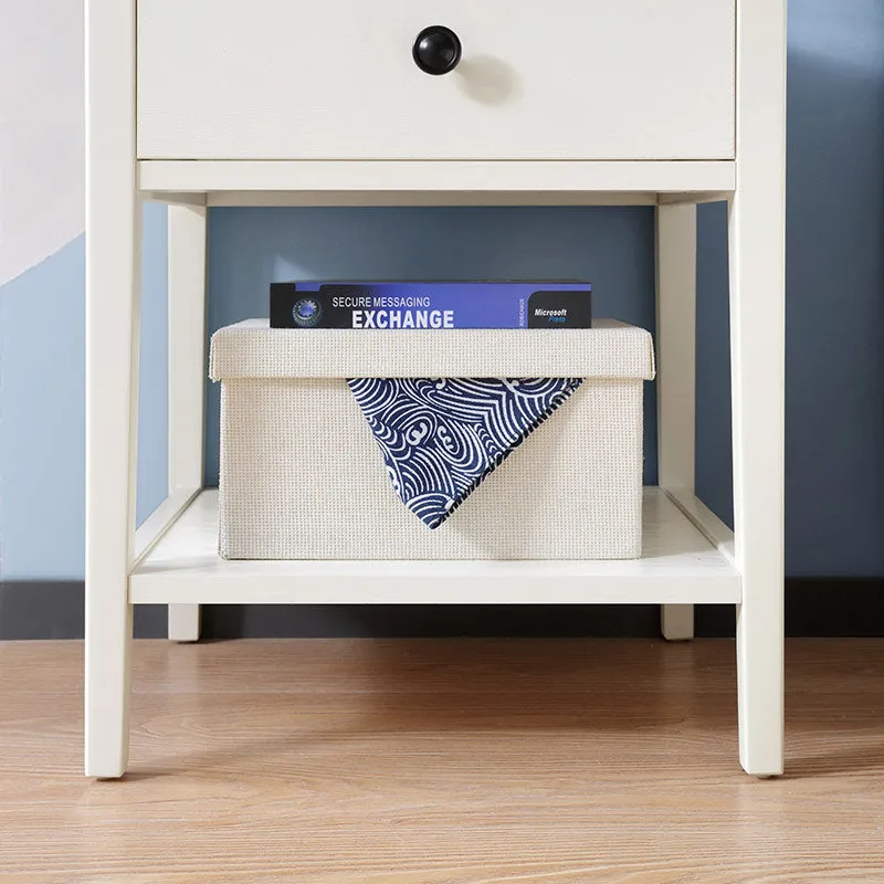 Minimalist Cream Storage Bedside Table