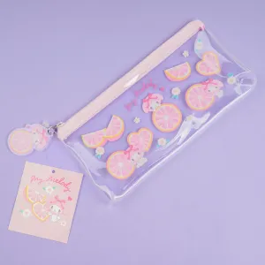 My Melody & Orange Flat Clear Pen Case