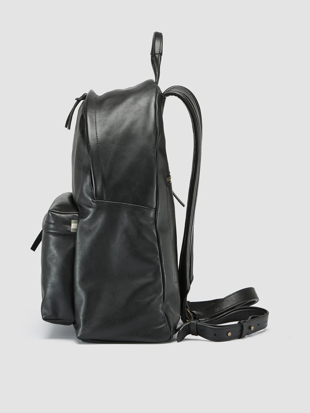 OC PACK - Black Leather Backpack