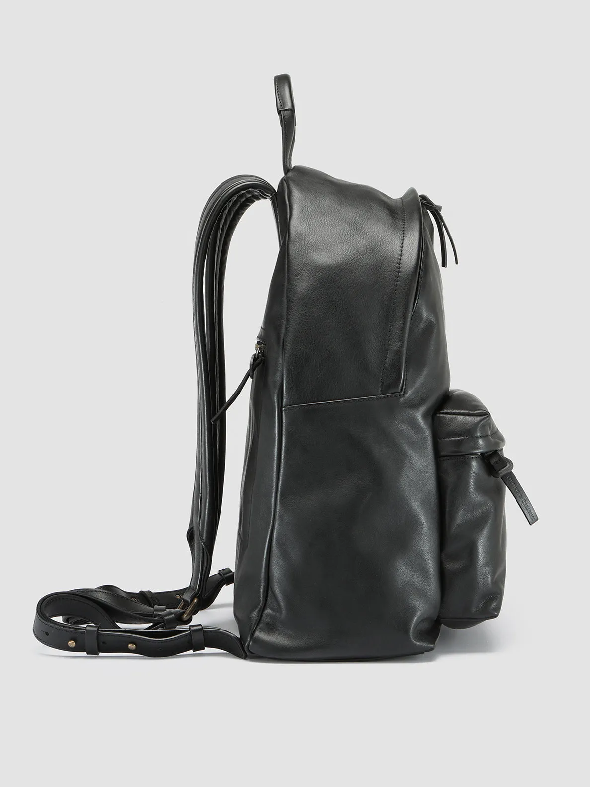 OC PACK - Black Leather Backpack