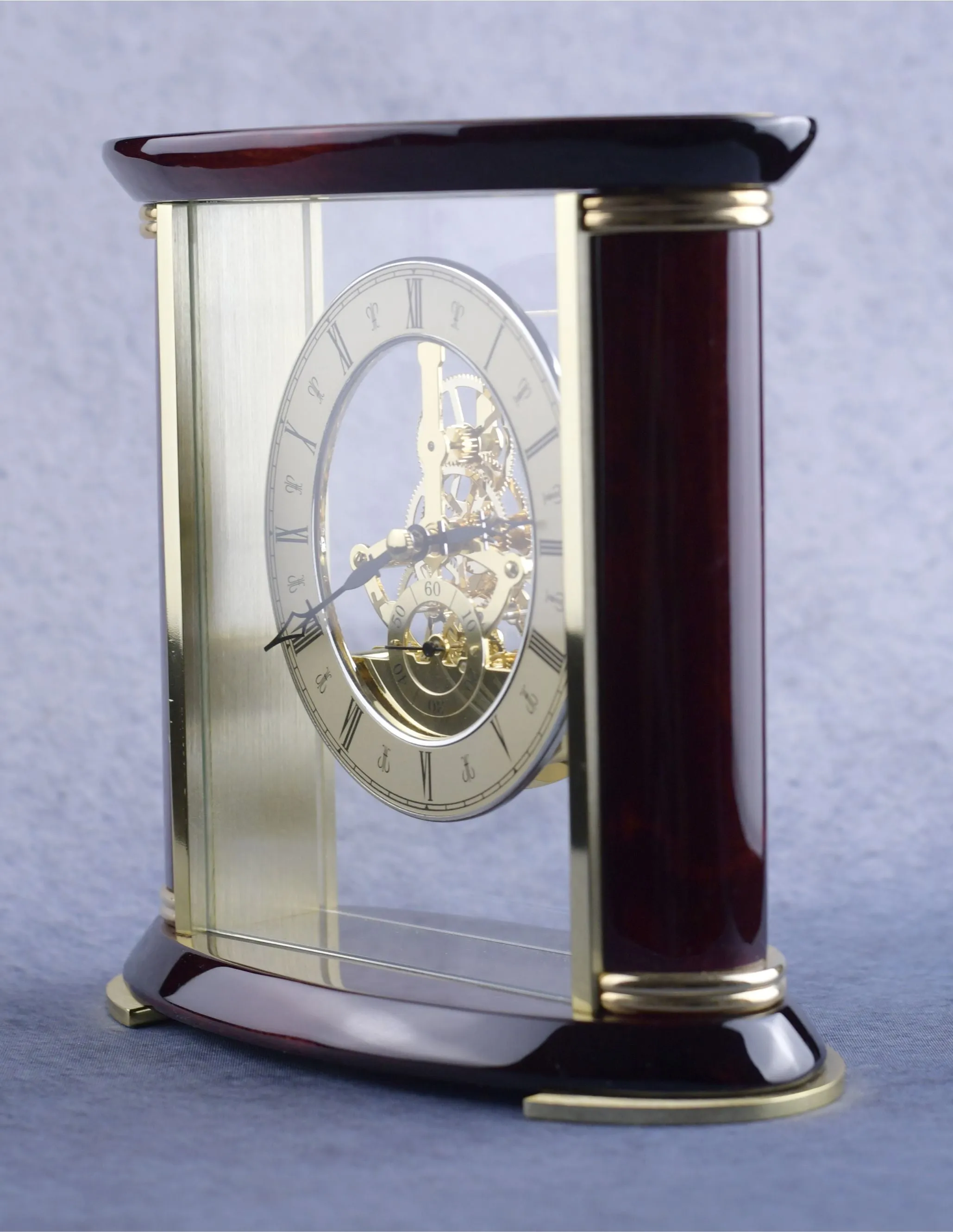 Open Clock Works Rosewood Clock