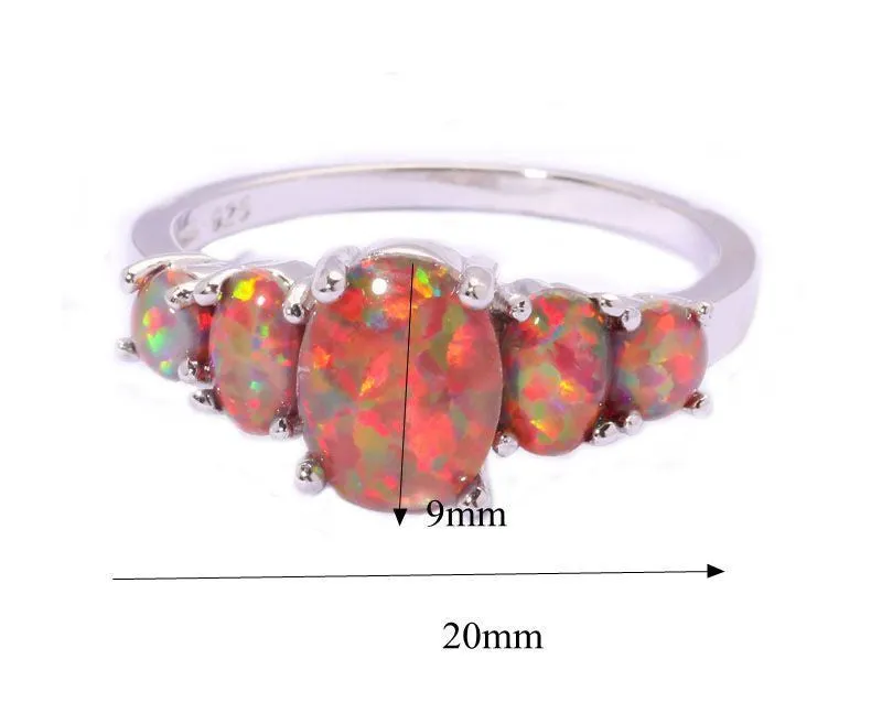 Orange Fire Opal & Garnet Ring
