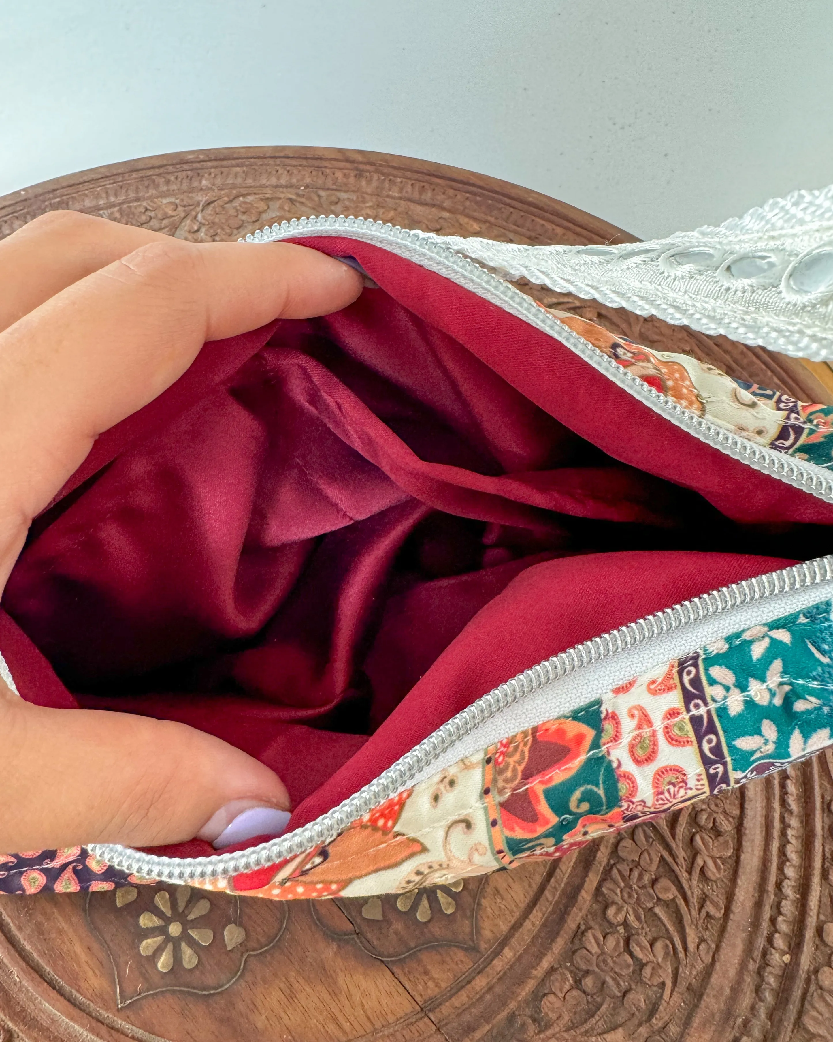 Packwork print bohemian crossbody bag