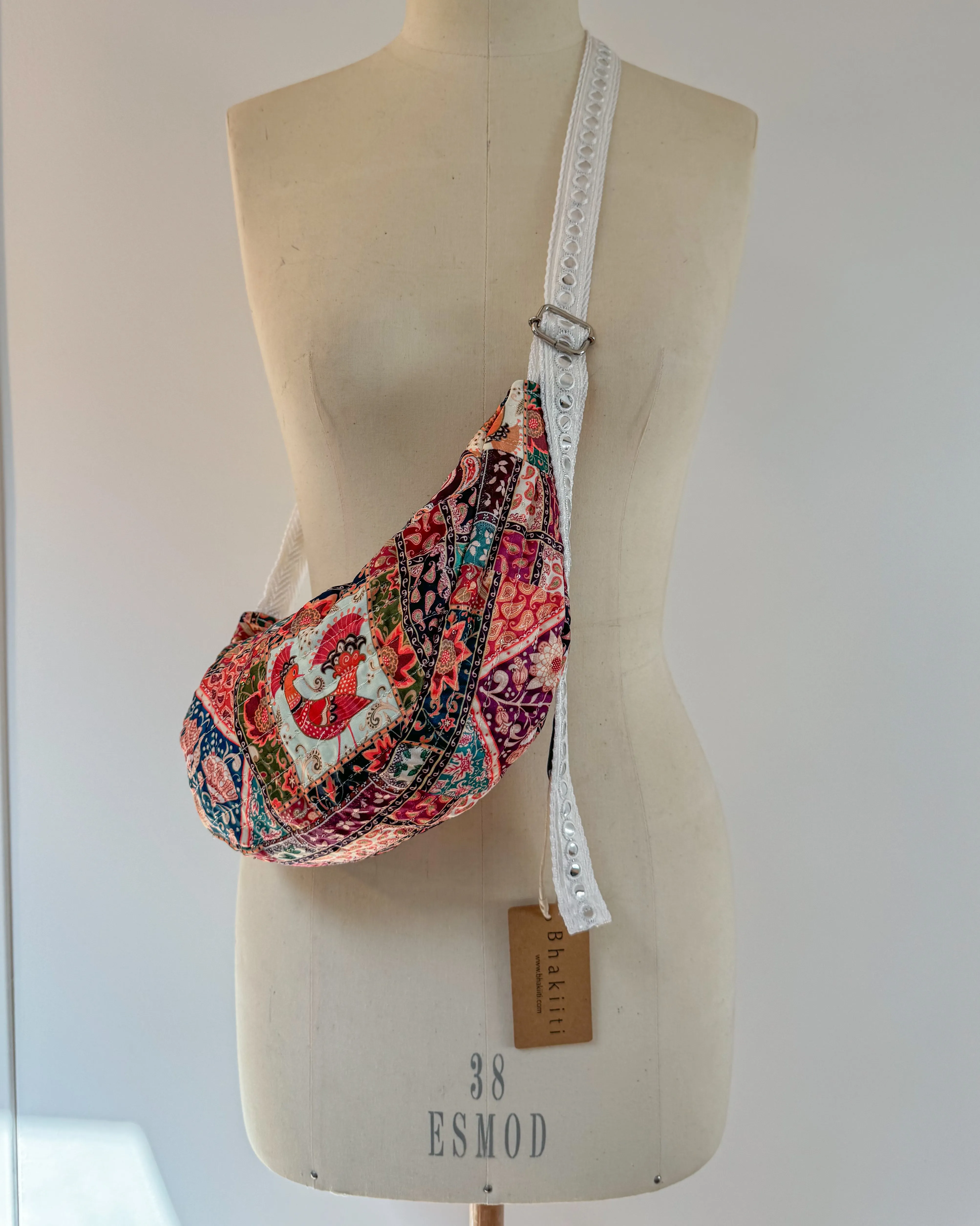 Packwork print bohemian crossbody bag