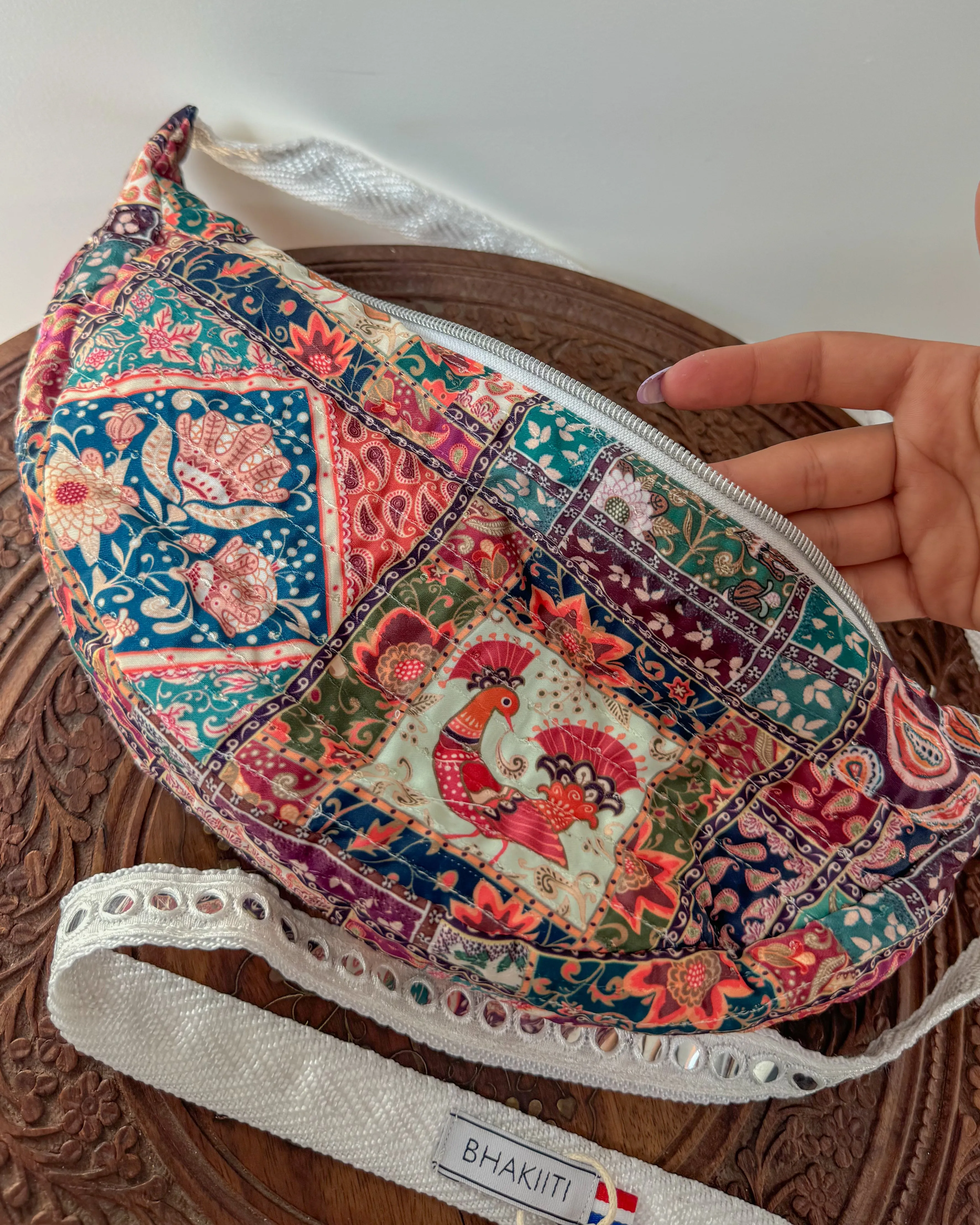 Packwork print bohemian crossbody bag