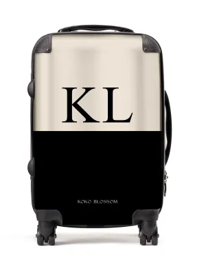Personalised Suitcase | Black   Vanilla Colourblock