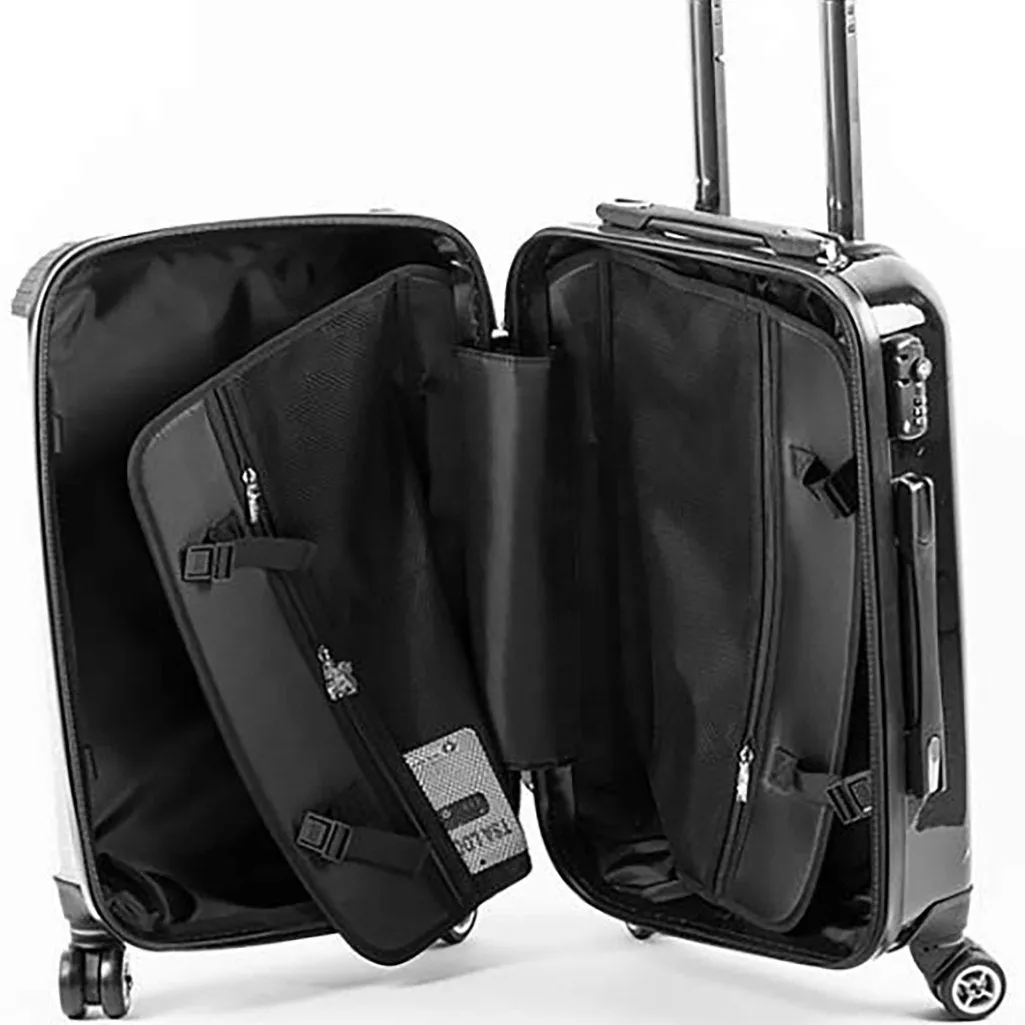 Personalised Suitcase | Black   Vanilla Colourblock