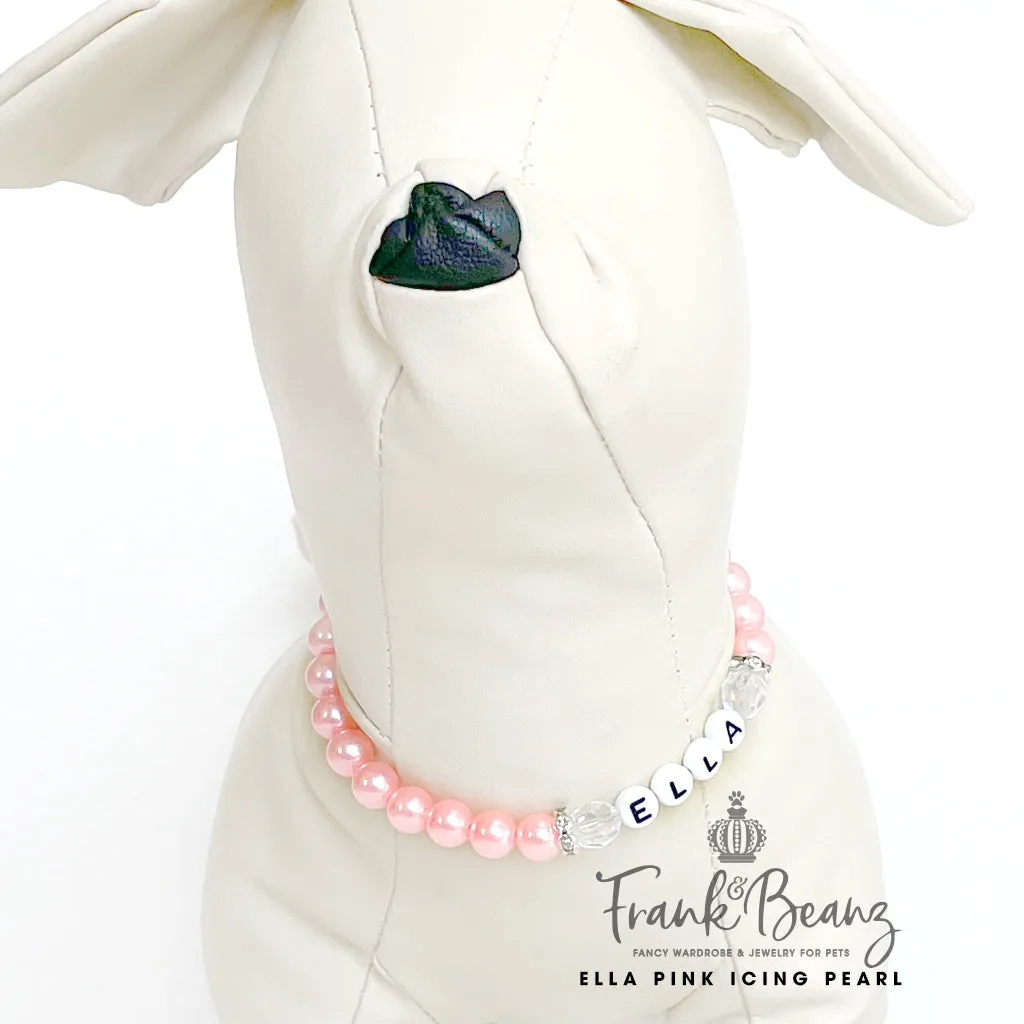 Pink Pearl Personalized Dog Cat Necklace Luxury Pet Necklace