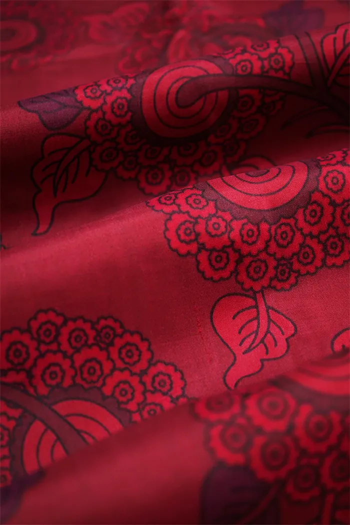 POMEGRANATE RED WITH RED KANCHIVARAM SILK SAREE