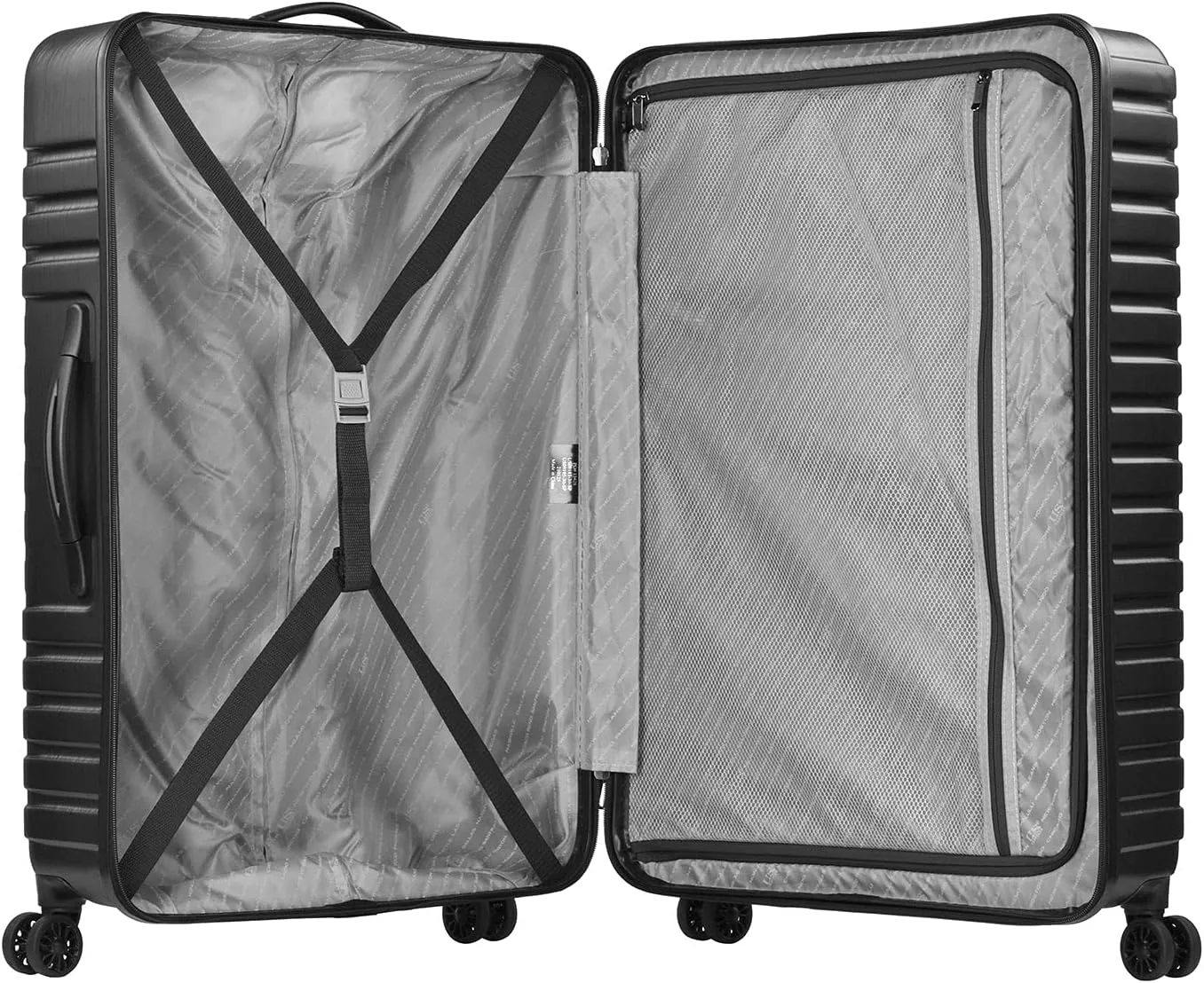 Rugged 30 Inch Hardside Top Handle Black Spinner Luggage Suitcase