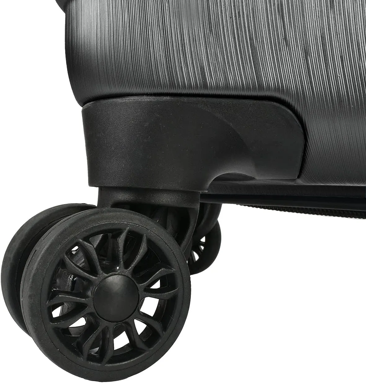 Rugged 30 Inch Hardside Top Handle Black Spinner Luggage Suitcase