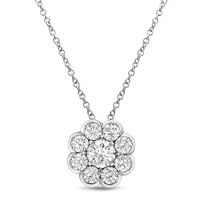 Samantha Round Brilliant Flower Pendant