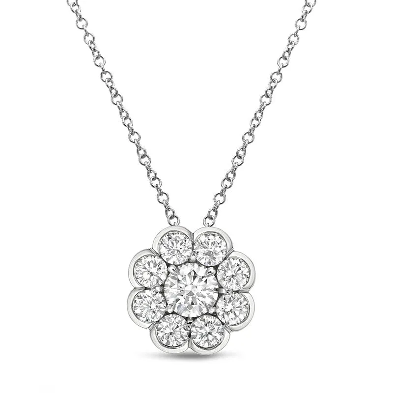 Samantha Round Brilliant Flower Pendant