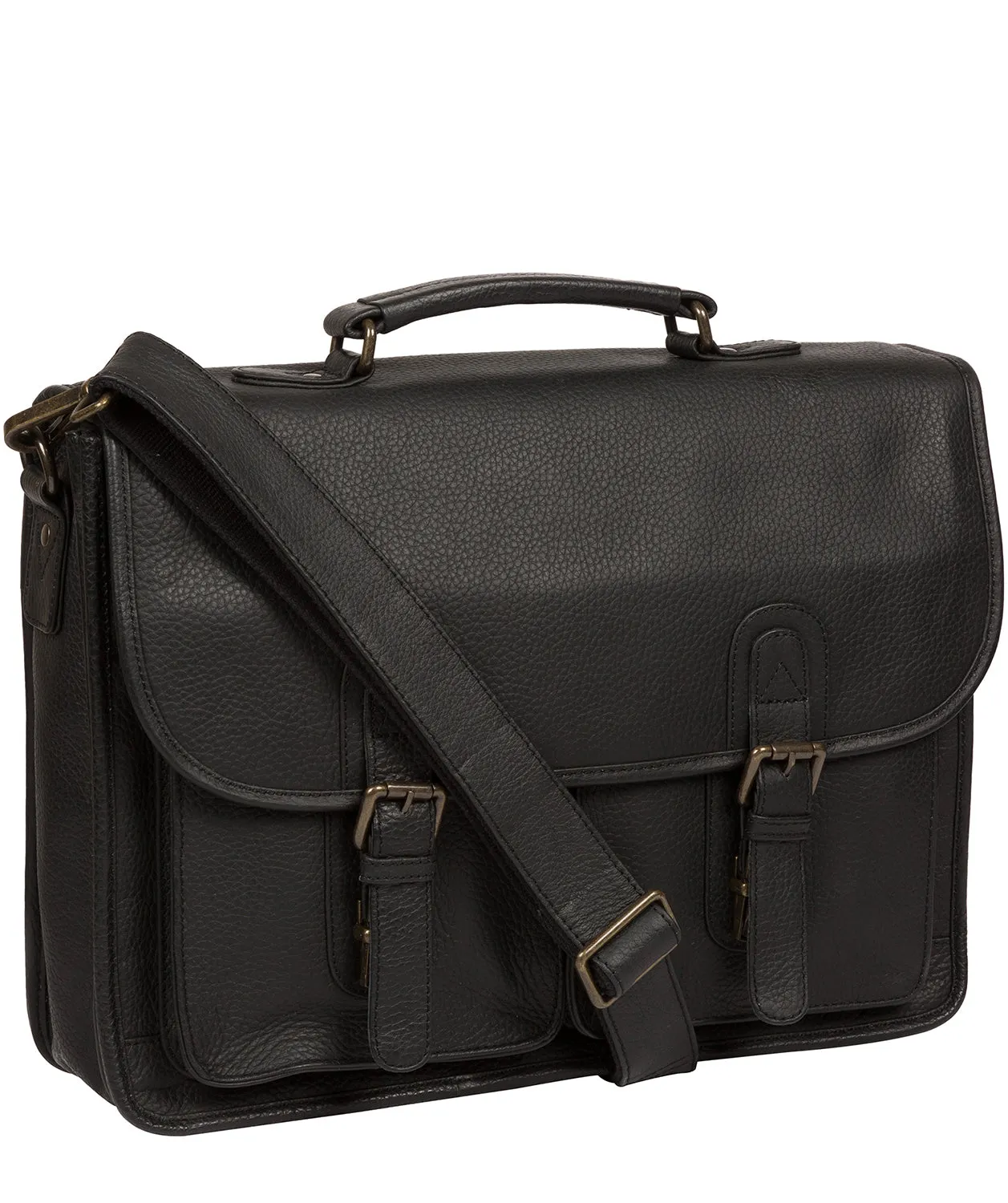 'Scott' Black Leather Workbag