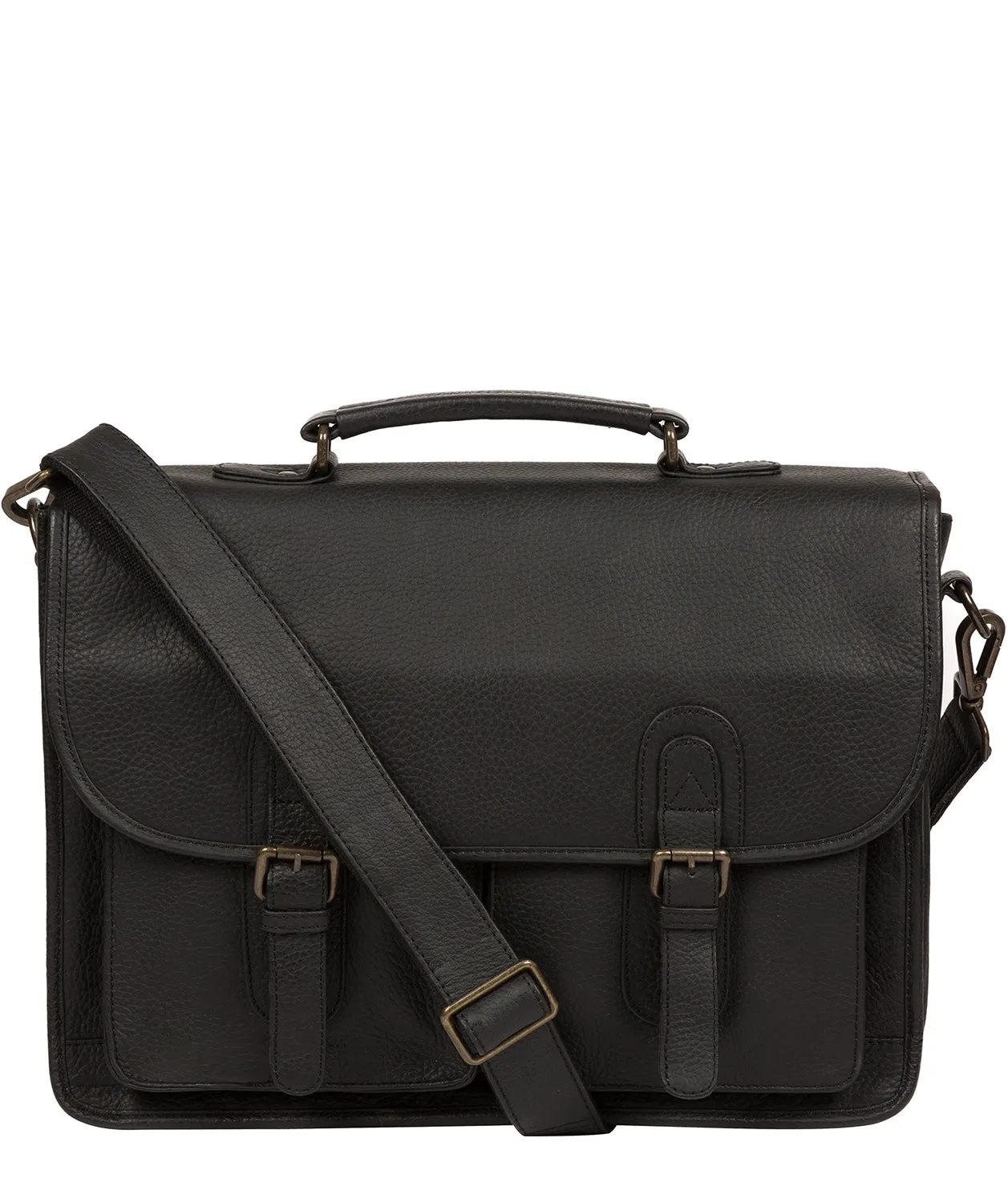 'Scott' Black Leather Workbag